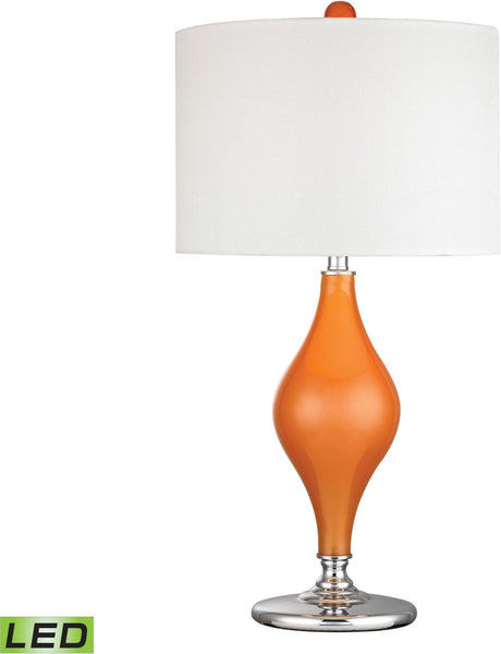 Tilbury Glass Led Table Lamp In Tangerine Orange