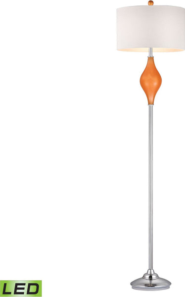Chester Glass Led Floor Lamp In Tangerine Orange