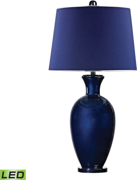 Helensburugh Glass Led Table Lamp In Navy Blue