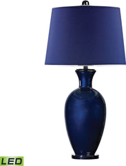 Helensburugh Glass Led Table Lamp In Navy Blue