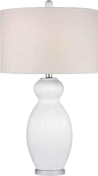 Paisley Ceramic Table Lamp In White