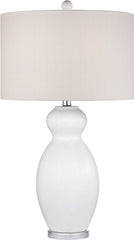 Paisley Ceramic Table Lamp In White