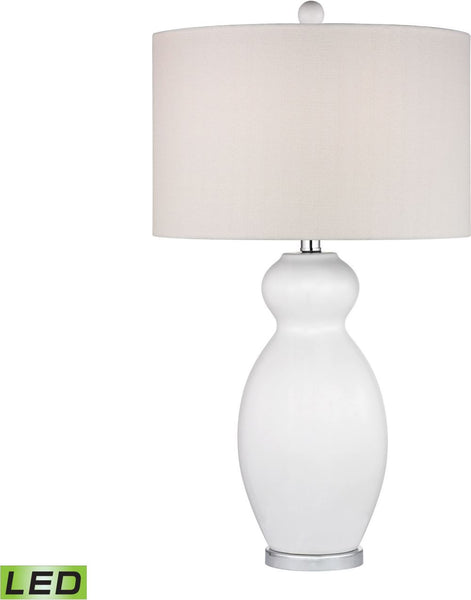 Paisley Ceramic Led Table Lamp In White