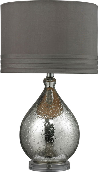 Bubble Glass Table Lamp In Mercury Plate Finish