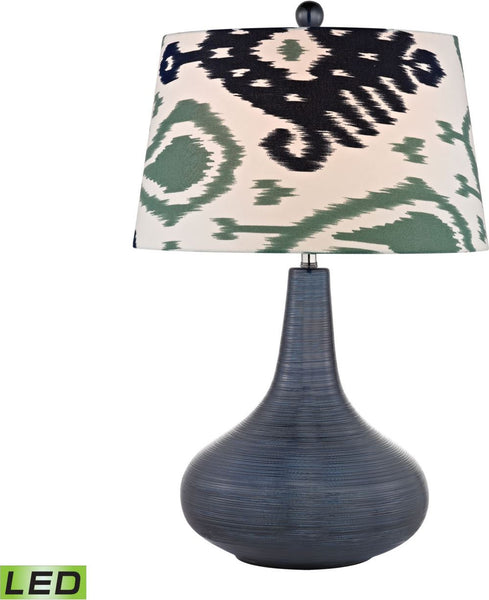 Penarth Ceramic Led Table Lamp In Navy Blue