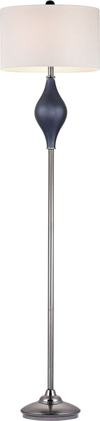 Chester Glass Floor Lamp In Navy and Black Nickel