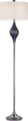 Chester Glass Floor Lamp In Navy and Black Nickel