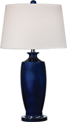 Halisham Ceramic Table Lamp In Navy Blue