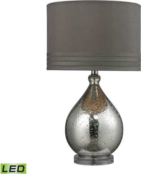 Bubble Glass Led Table Lamp In Mercury Plate Finish