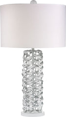 Elgin Metal Ribbon Table Lamp In Gloss White