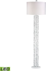 Elgin Metal Ribbon Led Floor Lamp In Gloss White