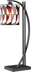 Eastbourne Tiffany Glass Table Lamp In Matte Black