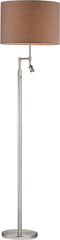 Beaufort Floor Lamp In Satin Nickel With Adjustable Led Reading Light