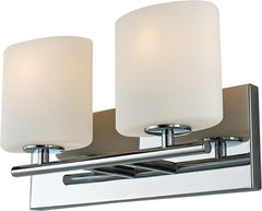 Chelsea 2 Light Vanity In Chrome and White Opal Glass
