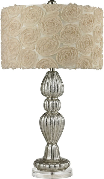Ribbed Glass Table Lamp In Silver Mercury