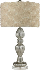 Ribbed Glass Table Lamp In Silver Mercury