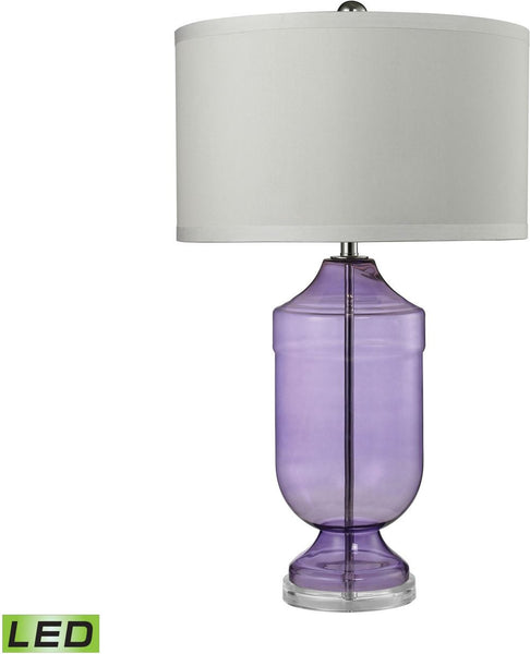 Translucent Trophy Led Table Lamp In Purple Glass