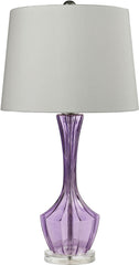 Translucent Table Lamp In Purple Glass With Pure White Shade