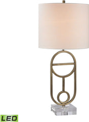 Gold Ryan Led Table Lamp In Antique Brass