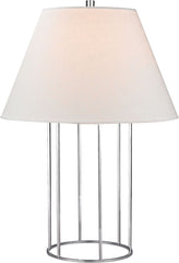 Barrel Frame Table Lamp In Polished Chrome