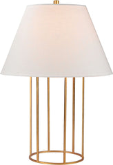 Barrel Frame Table Lamp In Gold Leaf