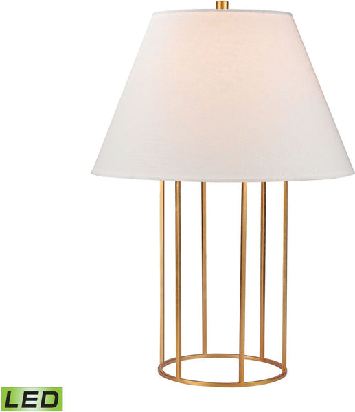 Barrel Frame Led Table Lamp In Gold Leaf
