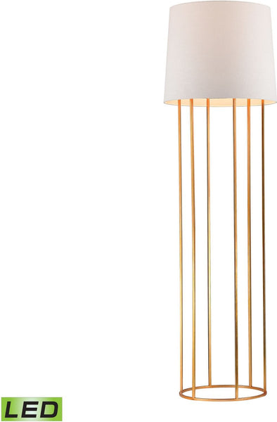 Barrel Frame Led Floor Lamp In Gold Leaf Finish