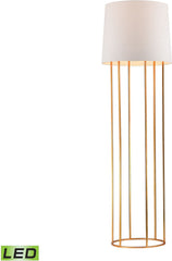 Barrel Frame Led Floor Lamp In Gold Leaf Finish