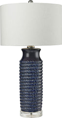 Wrapped Rope Ceramic Table Lamp In Navy Blue