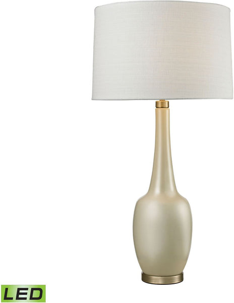 Modern Vase Ceramic Led Table Lamp In Cream