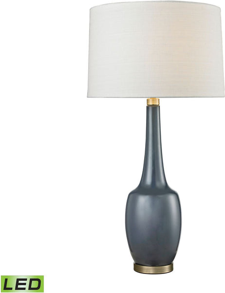 Modern Vase Ceramic Led Table Lamp In Navy Blue