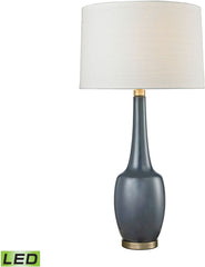 Modern Vase Ceramic Led Table Lamp In Navy Blue