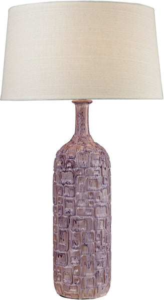 Cubist Ceramic Bottle Lamp In Lilac