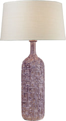 Cubist Ceramic Bottle Lamp In Lilac