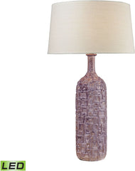 Cubist Ceramic Led Bottle Lamp In Lilac