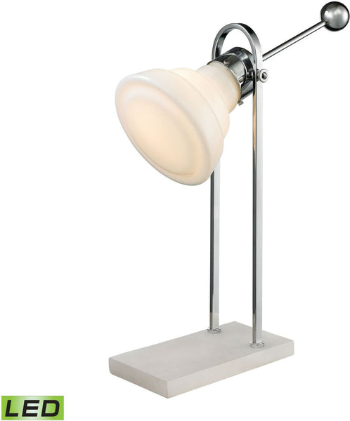 Adjustable Vintage Ball Handle Led Desk Lamp In Polished Nickel