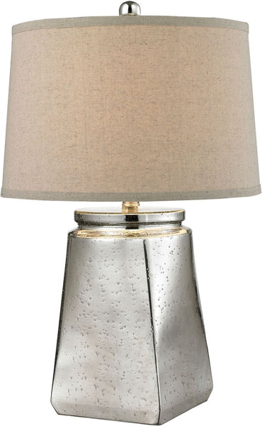 Tapered Square Table Lamp In Silver Mercury