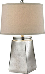 Tapered Square Table Lamp In Silver Mercury
