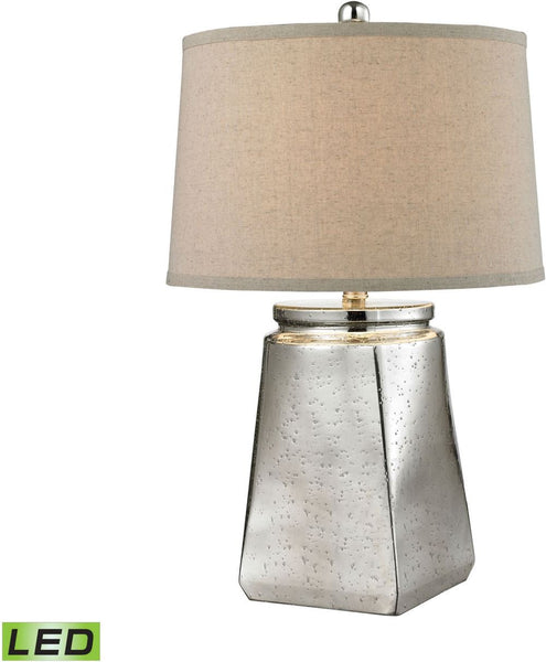 Tapered Square Led Table Lamp In Silver Mercury