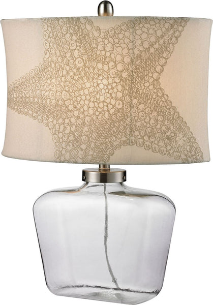 Clear Glass Bottle Table Lamp In Polished Nickel