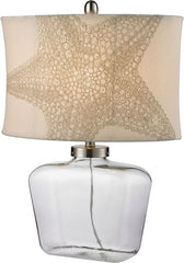 Clear Glass Bottle Table Lamp In Polished Nickel