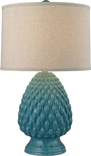 Acorn Ceramic Table Lamp In Deep Seafoam Glazed Ceramic