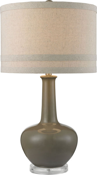 Ceramic Table Lamp In Grey Glaze and Acrylic