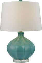 Organic Ceramic Table Lamp In Seafoam Glaze