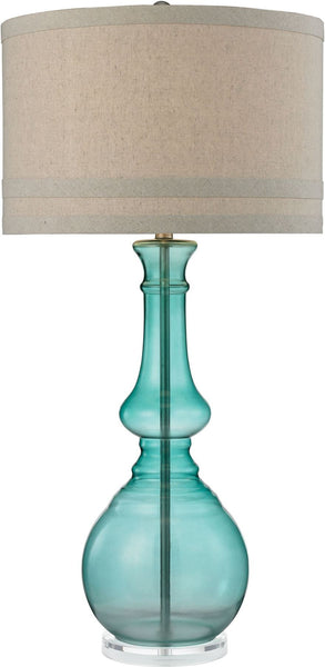 Tall Glass Table Lamp In Seaspray Green