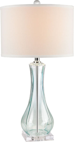 Flaired Glass Table Lamp In Translucent Light Green
