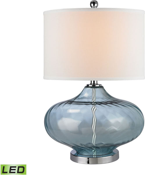 Bulbus Led Table Lamp In Translucent Light Blue Glass