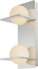 Orbit Vertical 2 Light Vanity In Chrome and White Opal Glass