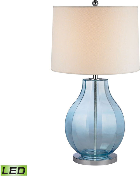 Sea Glass Led Table Lamp In Translucent Light Blue