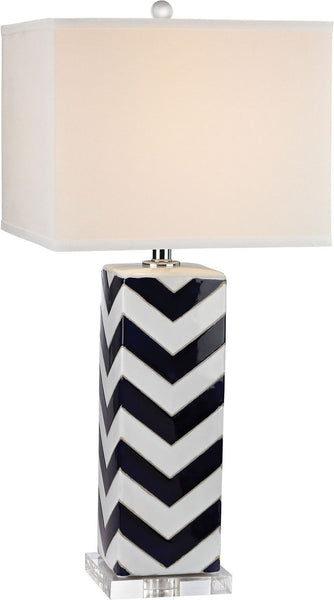 Chevron Table Lamp In Navy